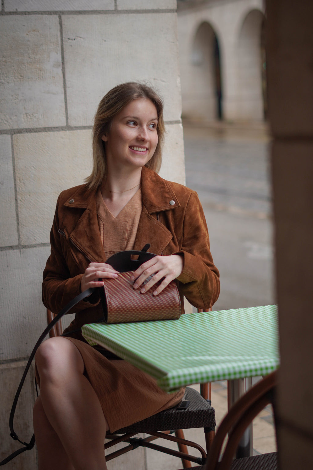 Veste Perfecto en Peau Velours d'Agneau