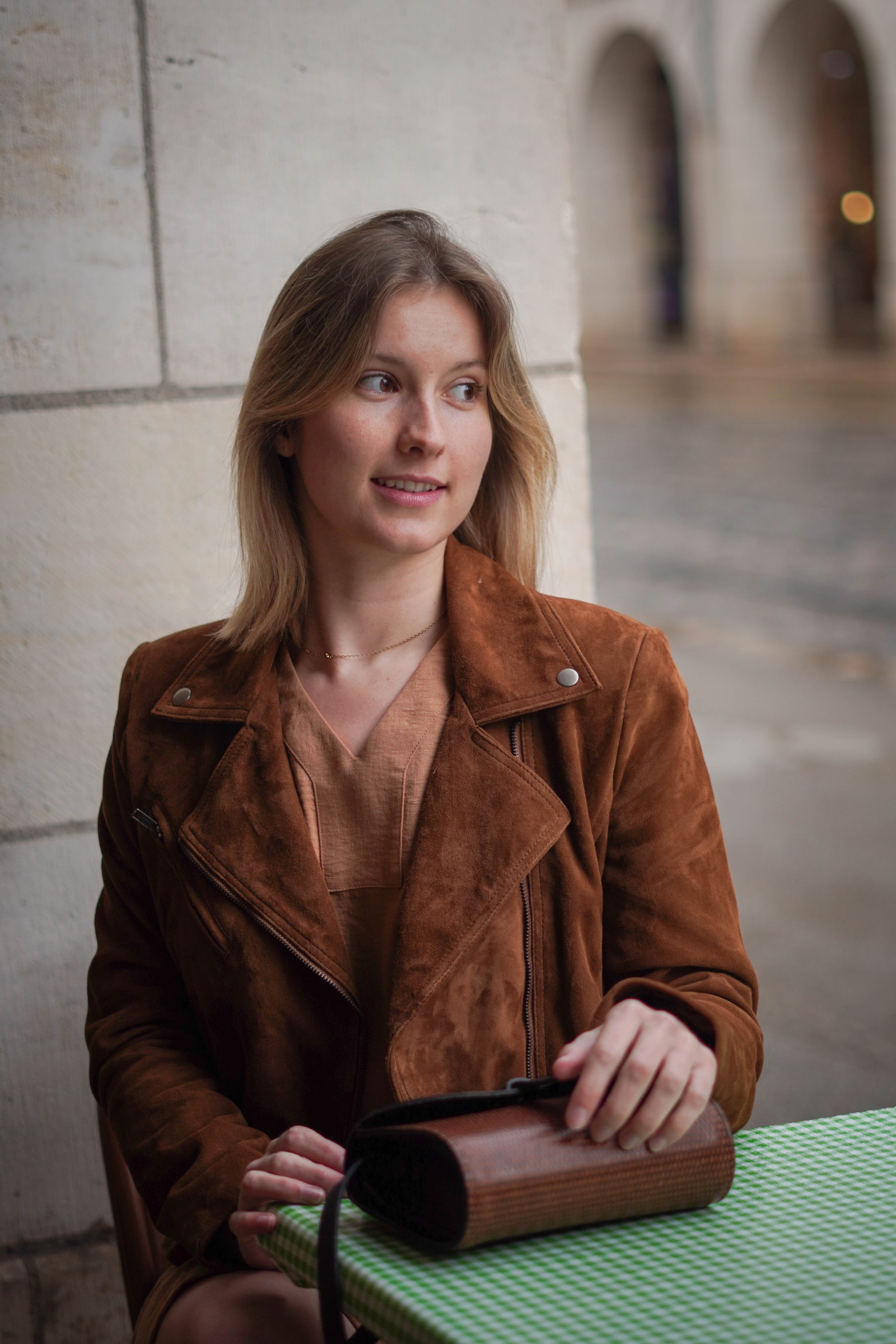 Veste Perfecto en Peau Velours d'Agneau